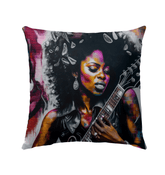 Rocking Out, Feminine Style Outdoor Pillow - Beyond T-shirts